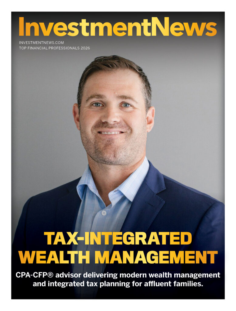 Custom Cover_Trevor Scotto (1) InvestmentNEWS Magazine cover of Trevor Scotto with InvestmentNews seal